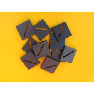 25mm x 25mm Bases diagonal geschlitzt inkl. Neodymfassung (10)