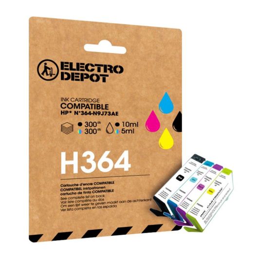 Cartuș de cerneală compatibil ELECTRO DEPOT HP H364 negru și color