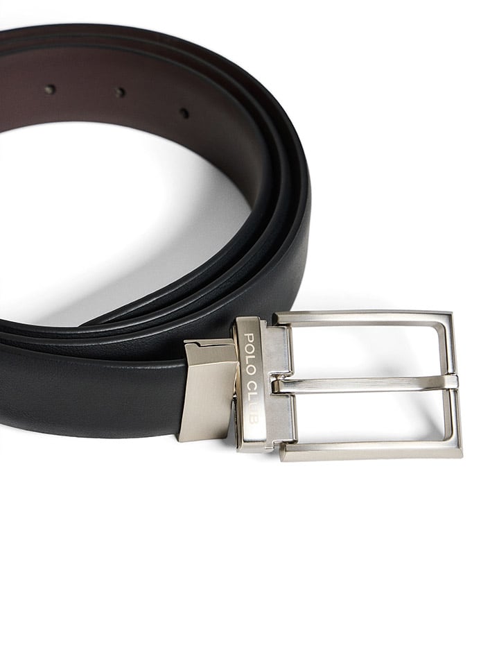 Polo Club Leder-Gürtel in Schwarz/ Braun günstig kaufen onesize