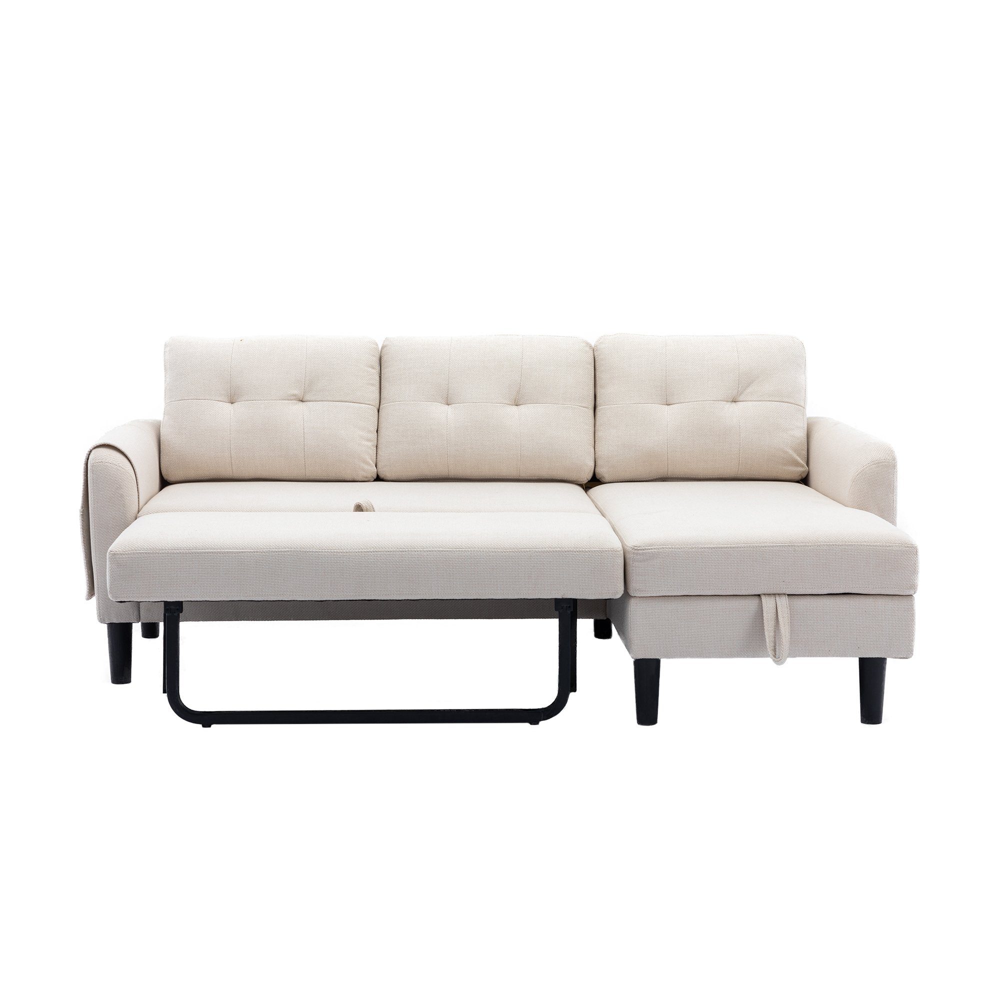 Ulife Ecksofa L-Form,Eckcouch Polsterecke mit Stauraum, mit Schlaffunktion, mit Hocker Couch