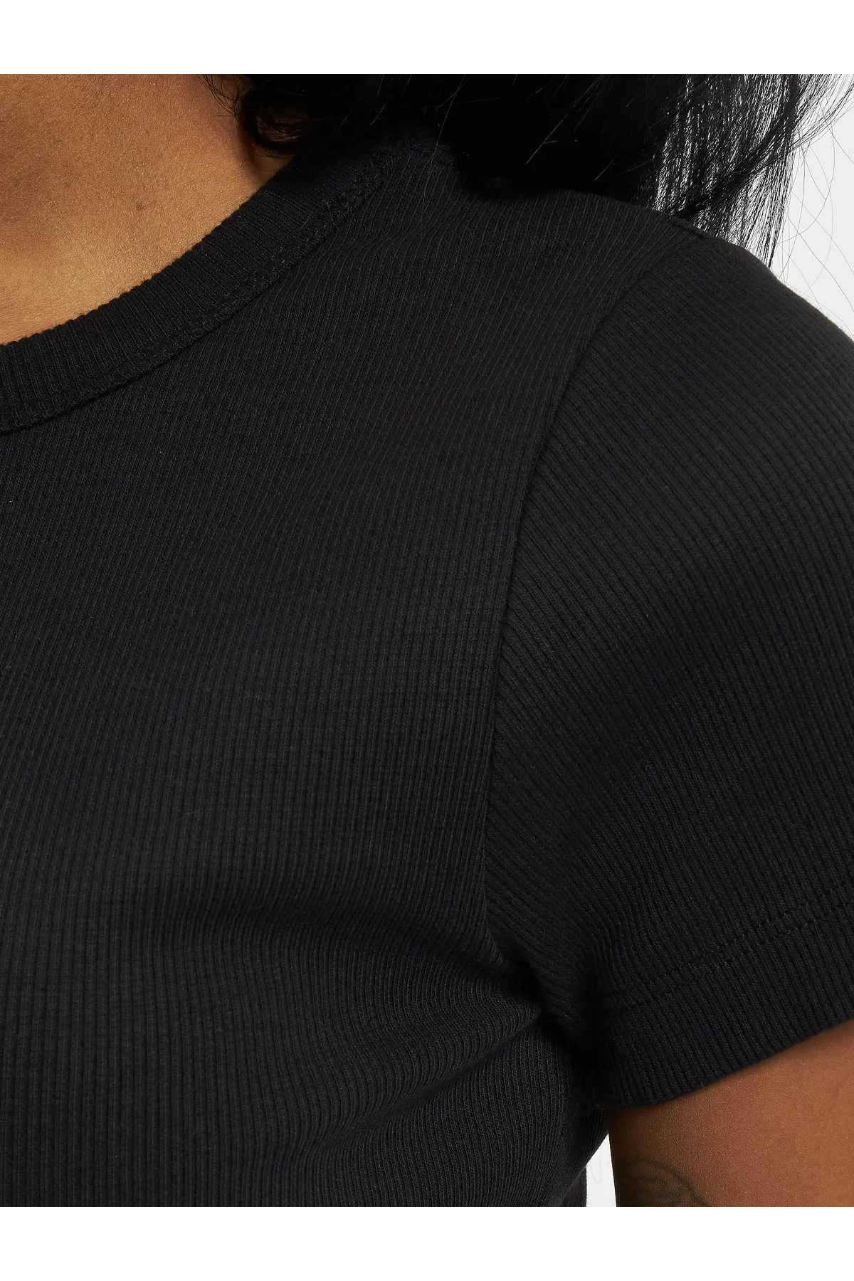 Calvin Klein  Damen Calvin Klein Jeans Logo Tape Rib T-Shirt mit kurzen Ärmeln