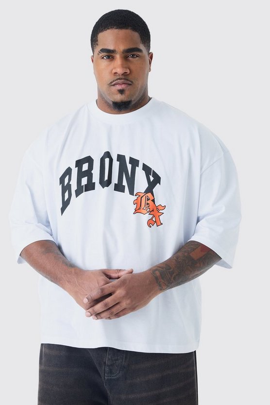 Plus kastiges Oversize T-Shirt mit Bronx-Print