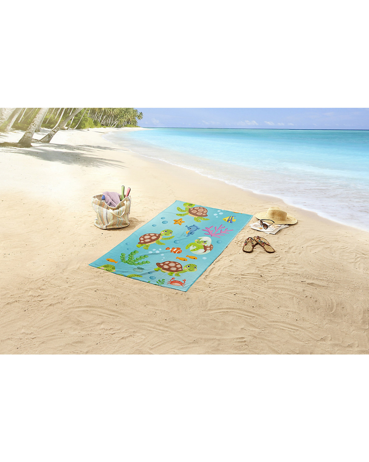 Strand- und Badetuch Turtles, 75 x 150 cm