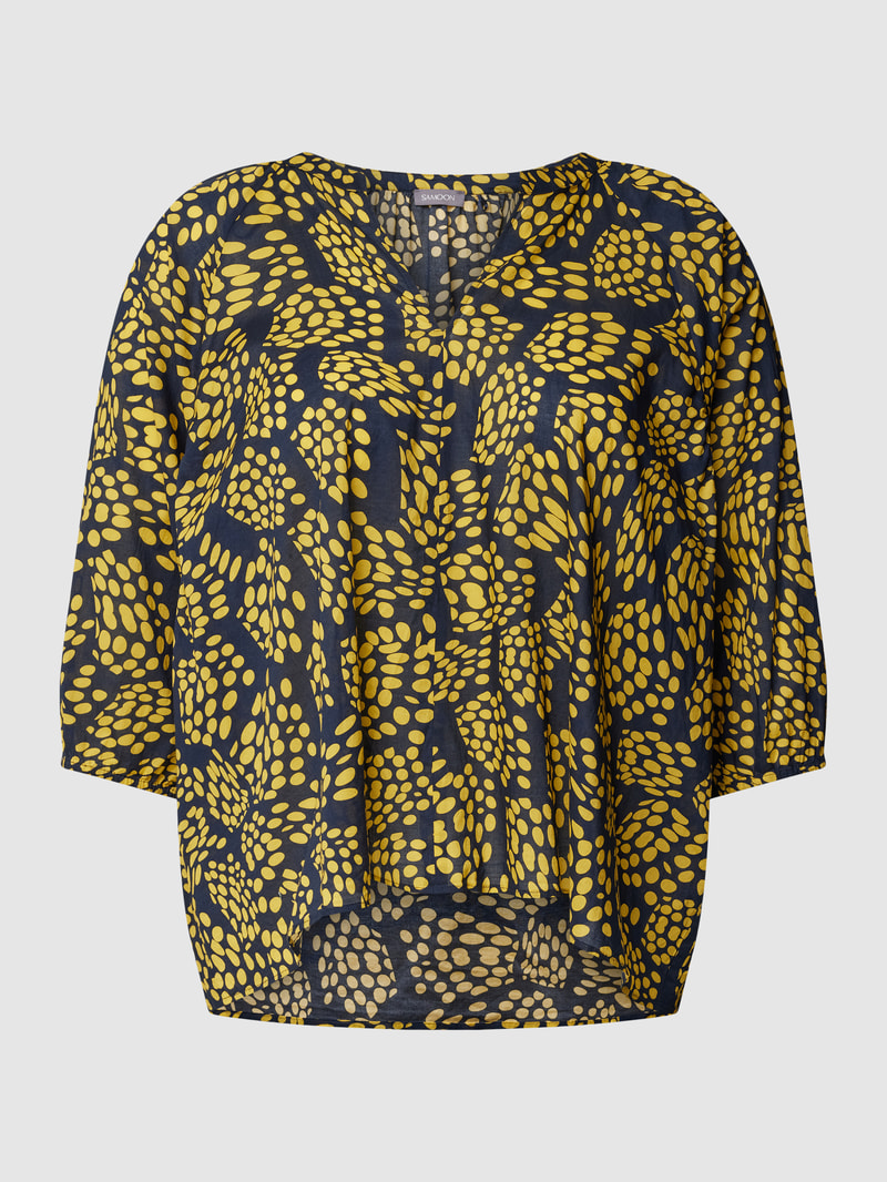 PLUS SIZE Tunika mit Allover-Muster Modell 'POP SAFARI' in dunkelblau