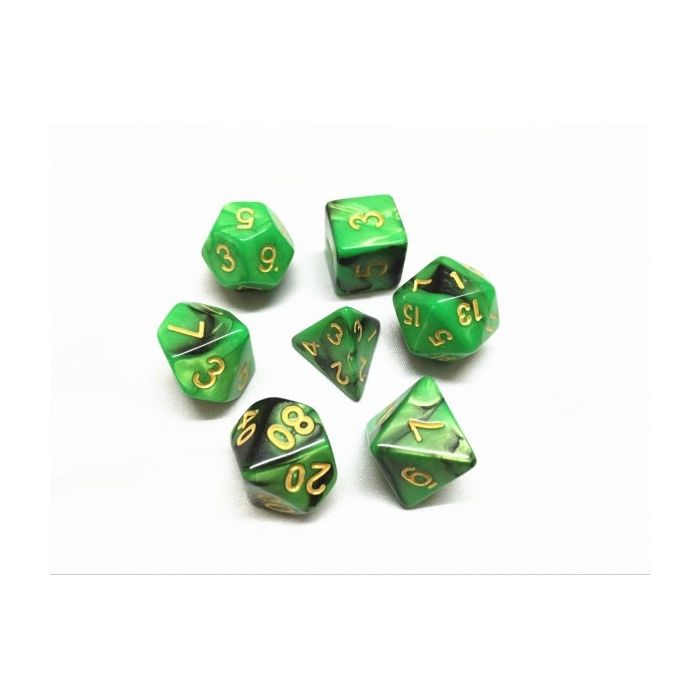 Set zweifarbige Würfel grün-schwarz
