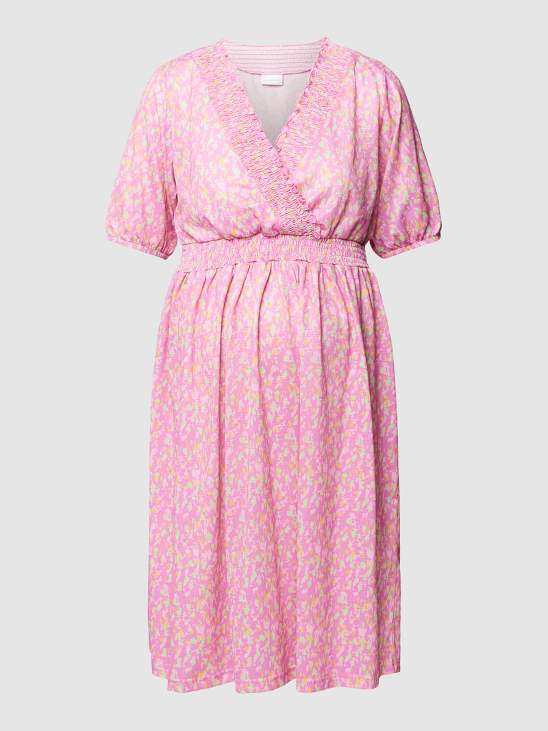 Umstands-Kleid mit Smok-Details Modell 'Amaya Tess' in pink