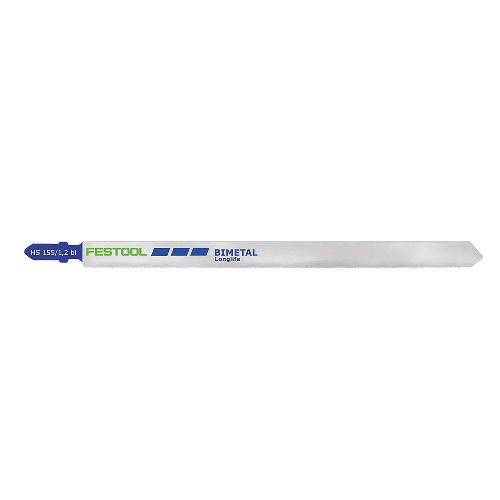FESTOOL 155mm x 1.2mm T-Shank Jigsaw Blade for Metal Cutting - 5 Piece 204337