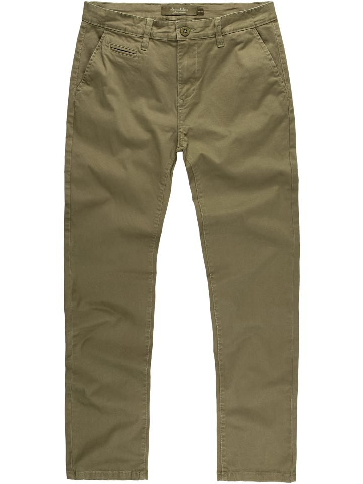 Amaci&Sons Slim Fit Chino mit Stretch ATLANTA in Olive günstig kaufen
