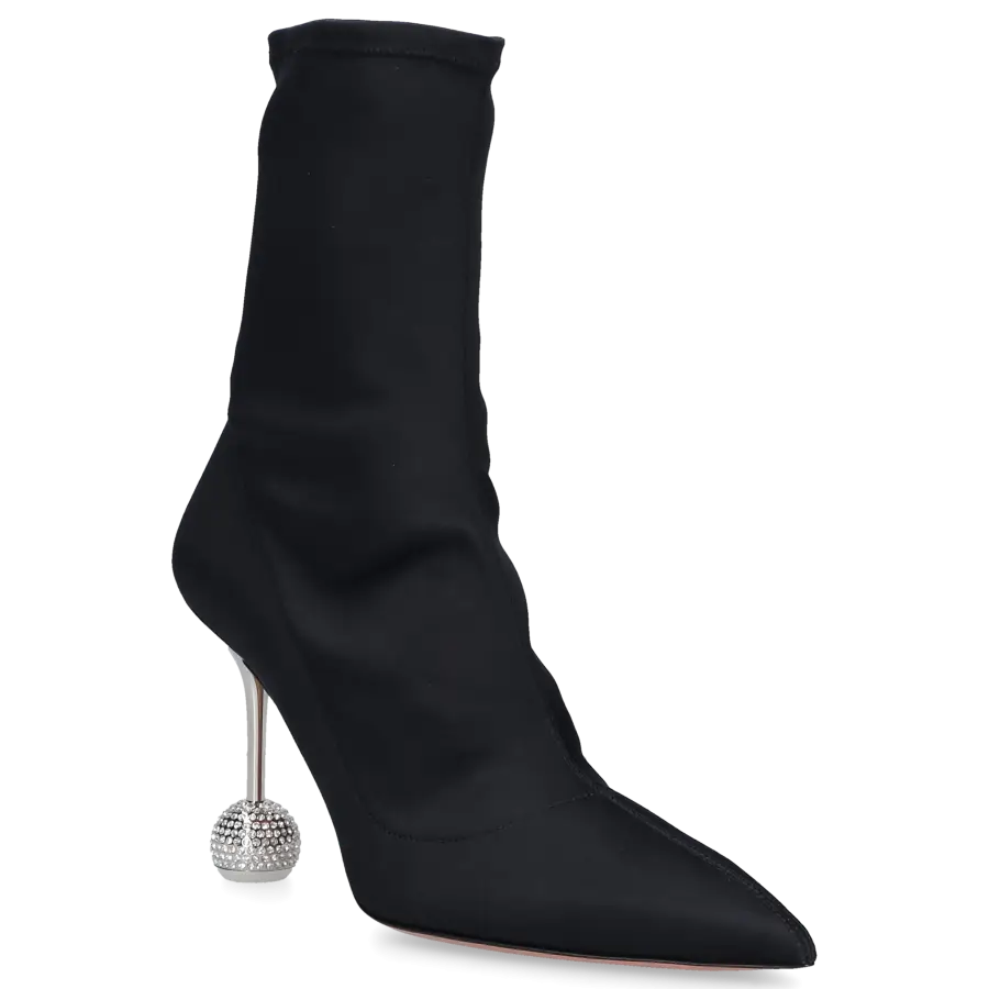 Aquazzura - Stiefeletten YES DARLING 95 Satin - schwarz