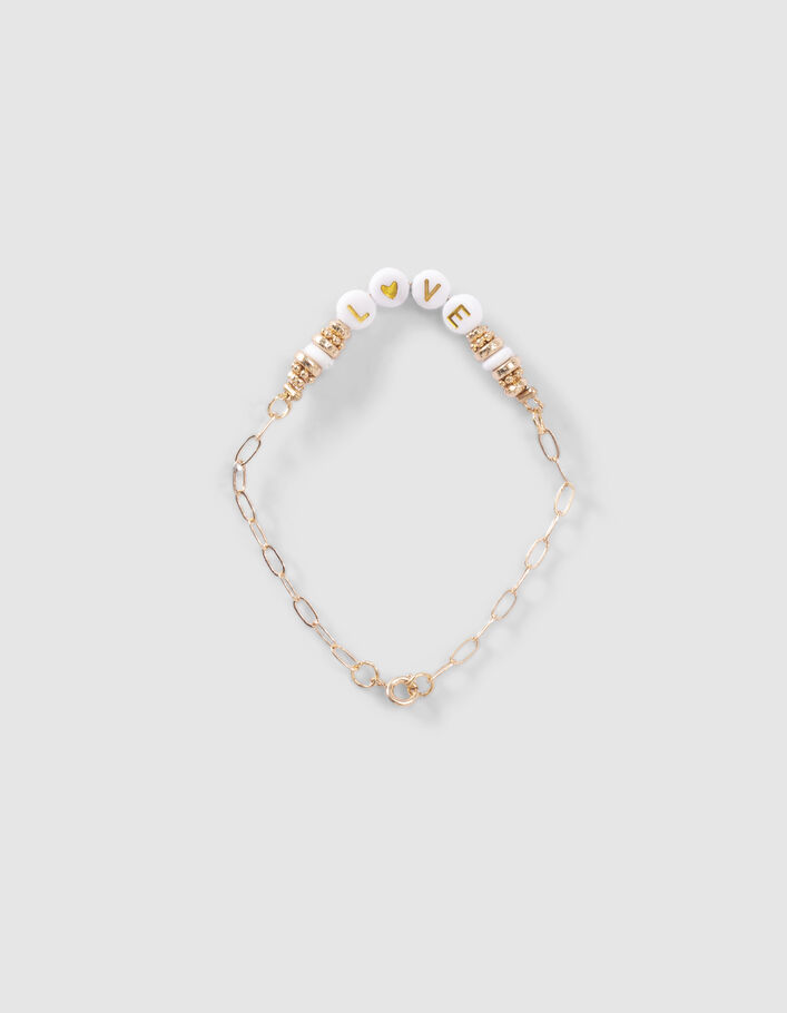 Bracelets chaînette dorée avec perles fille