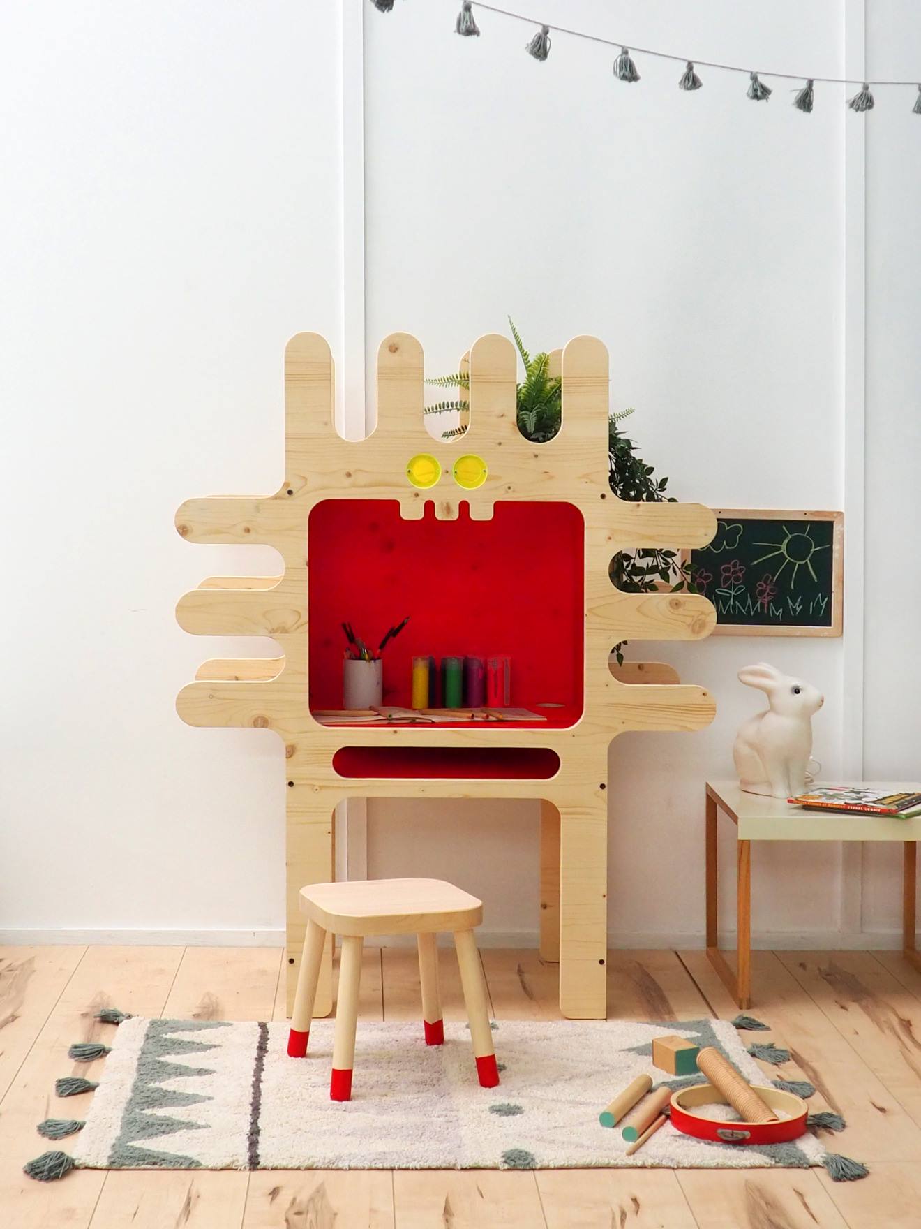 Lorena Canals Kinderzimmer Teppich MINI BERBERE mit Quasten LORENA CANALS - blau