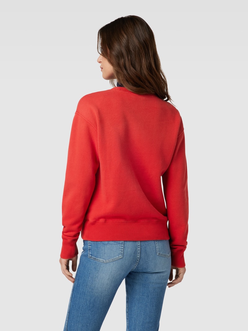 Sweatshirt mit Label-Print Modell 'BEAR' in hellrot