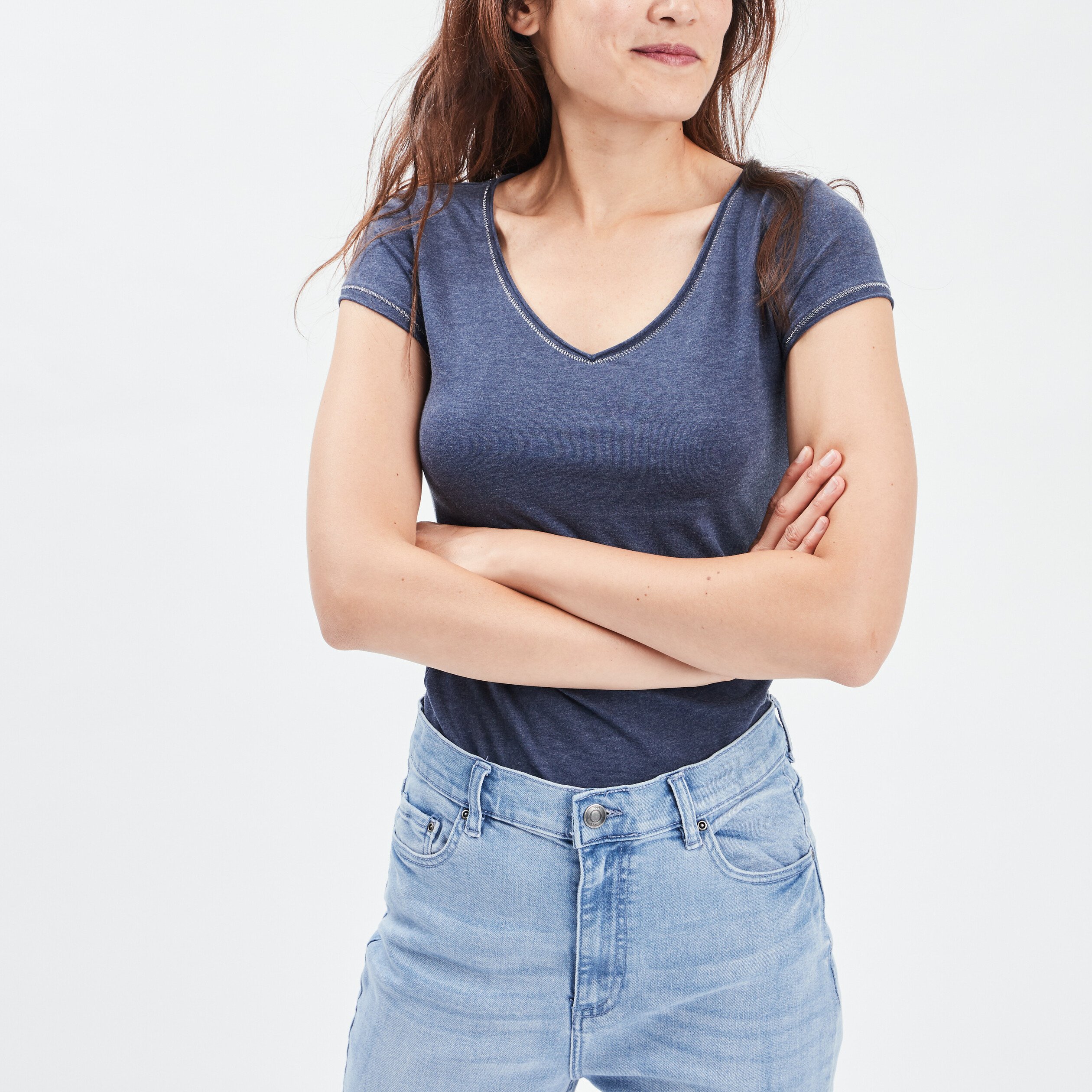T-shirt manches courtes bleu marine femme | La Halle