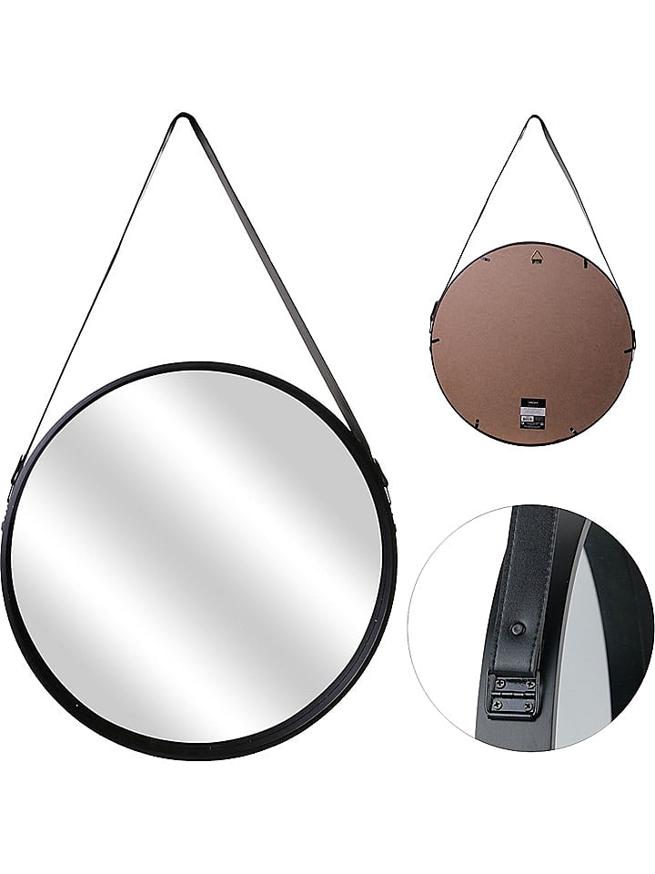DOCK avenue Wandspiegel in Schwarz - (B)50 x (H)65,5 x (T)4 cm günstig kaufen onesize