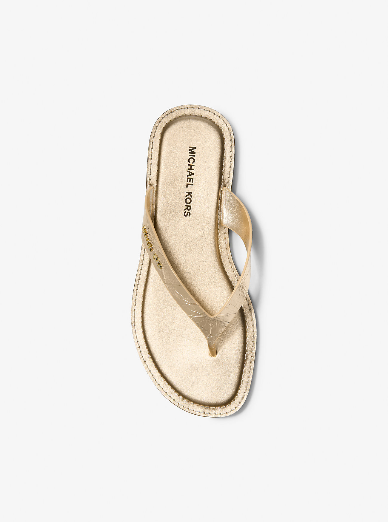 Koko Metallic Krakelert Skinnflip-Flop - BLEKEGYLL