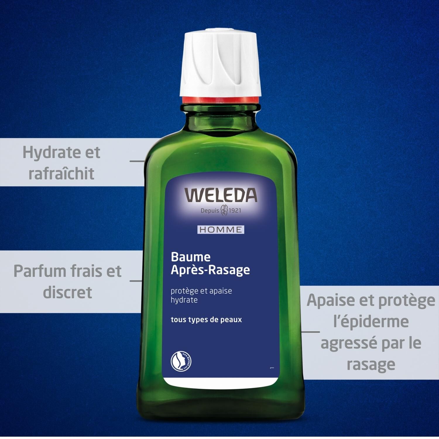 Weleda Homme Baume Après-Rasage - Tous Types de Peaux - Protège, Apaise, Hydrate - 100 ml