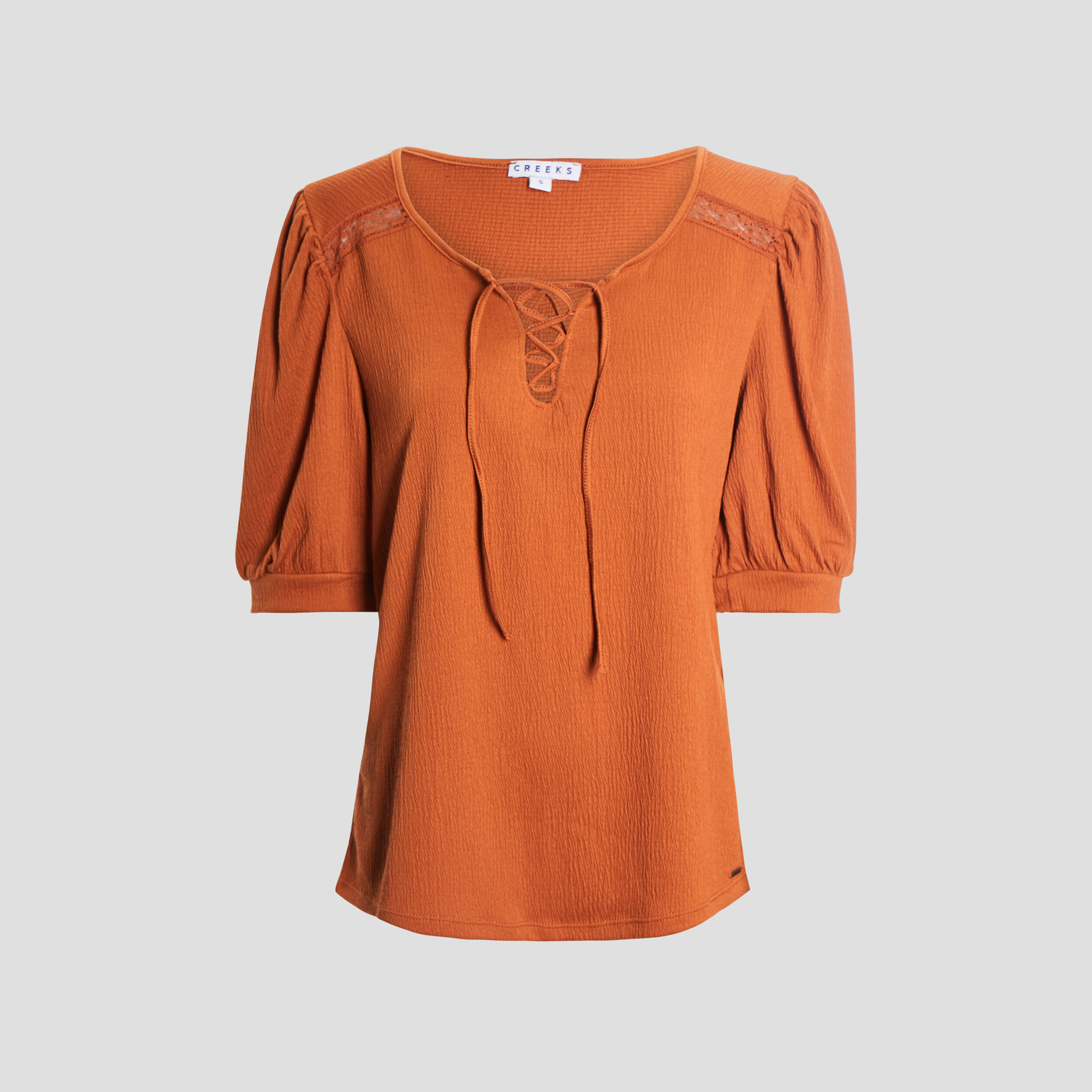 T-shirt manches 3 4 terracotta femme | La Halle