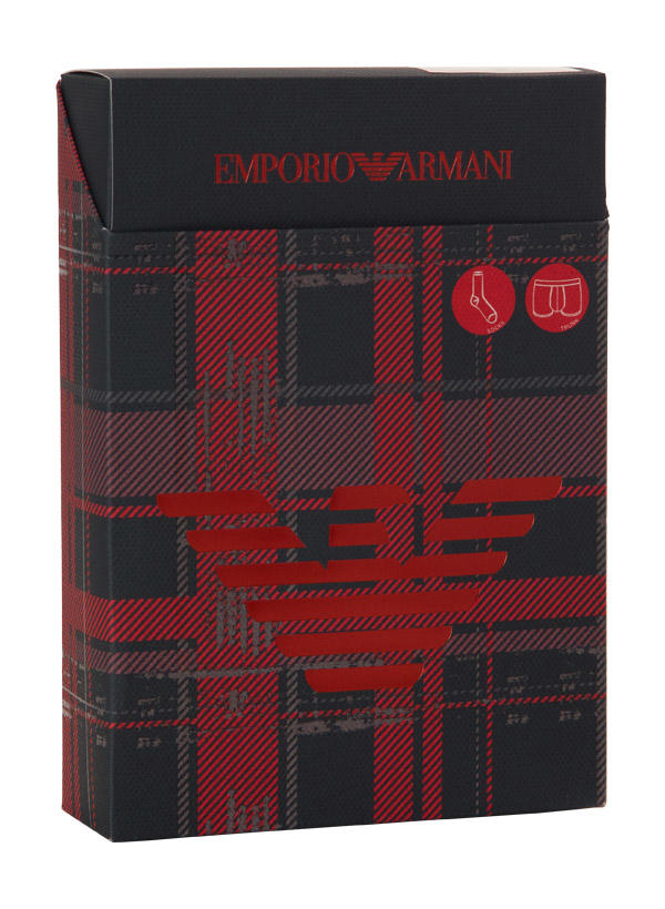 EMPORIO ARMANI, Set, Trunk   Socken, rot-schwarz