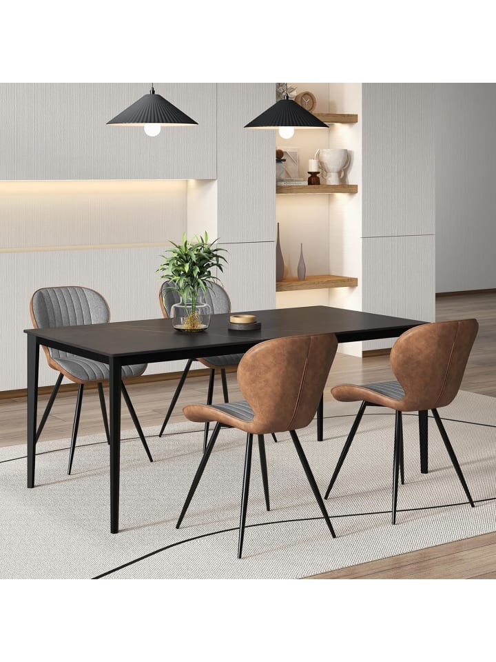 COSTWAY 2er Set Esszimmerstühle in Grau günstig kaufen onesize
