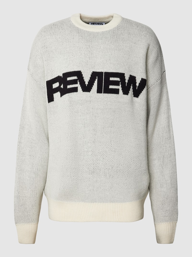 Strickpullover mit Label-Details in ecru