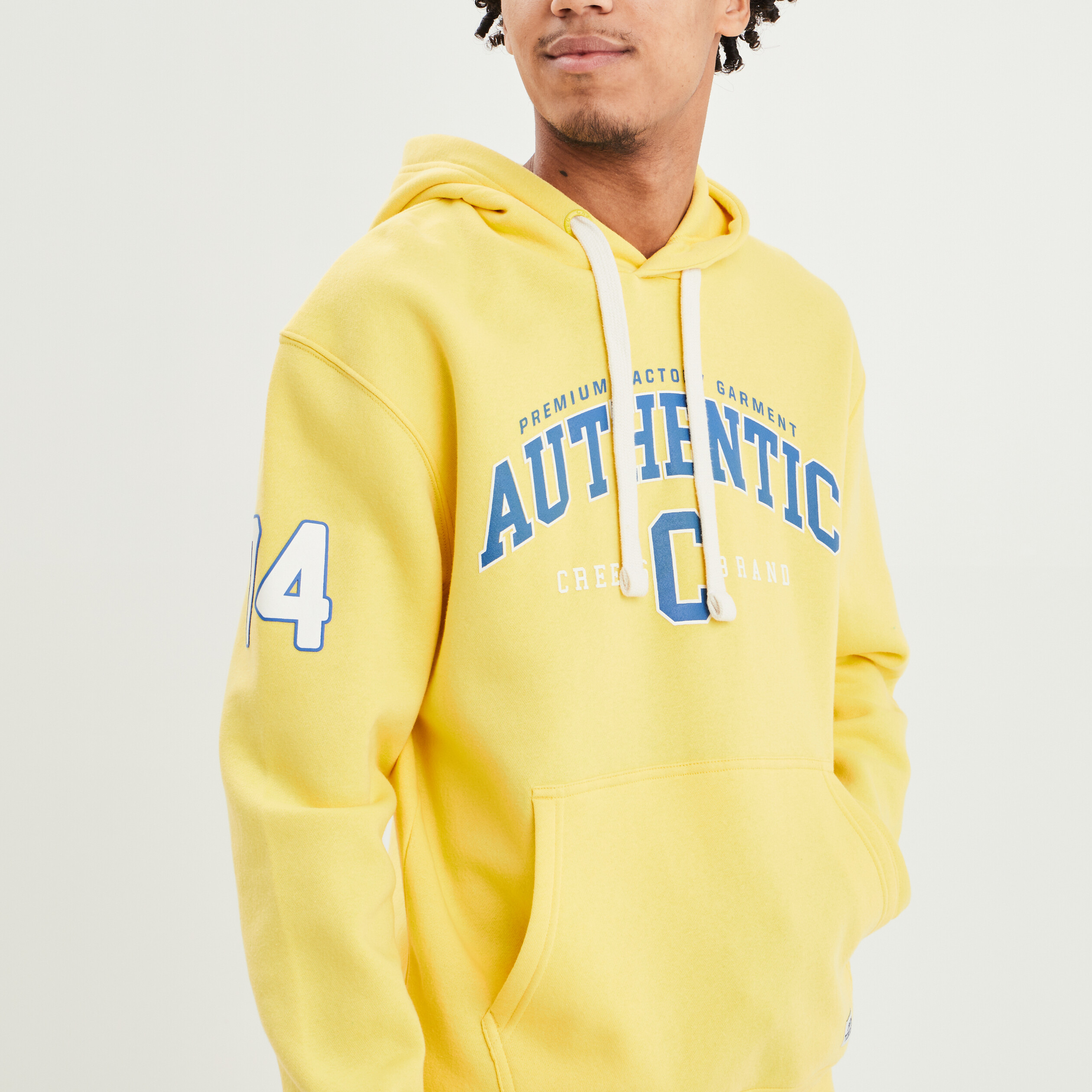 Sweat à capuche hoodie Creeks jaune citron homme | La Halle