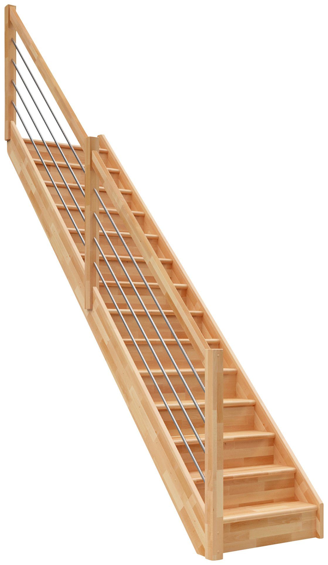 Dolle Raumspartreppe Paris, für Geschosshöhen bis 280,5 cm, Stufen geschlossen, Buche