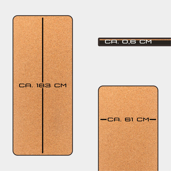 Kork-Yoga-Set Premium, 3-tlg.