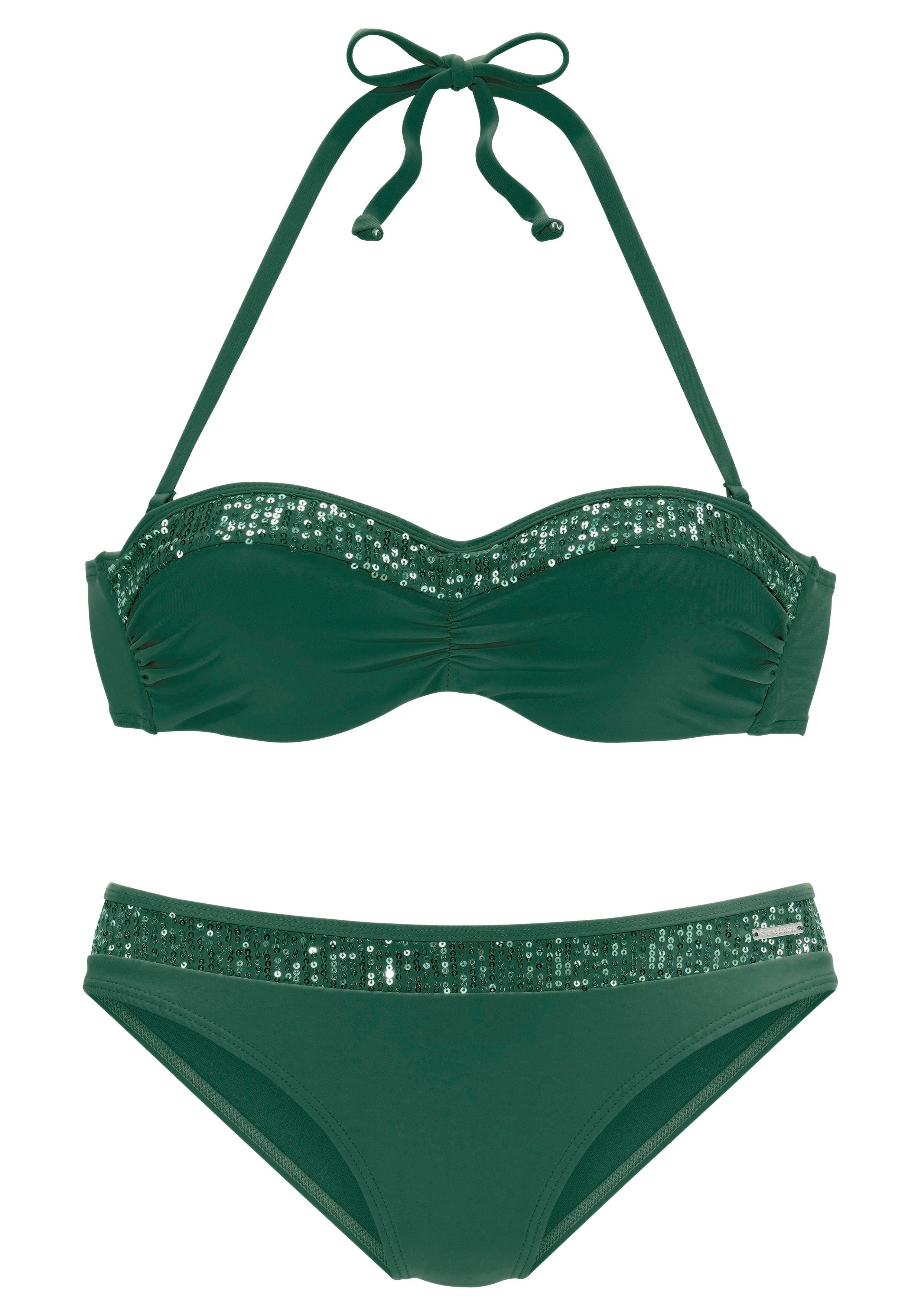 Bruno Banani Bügel-Bandeau-Bikini mit Pailletten