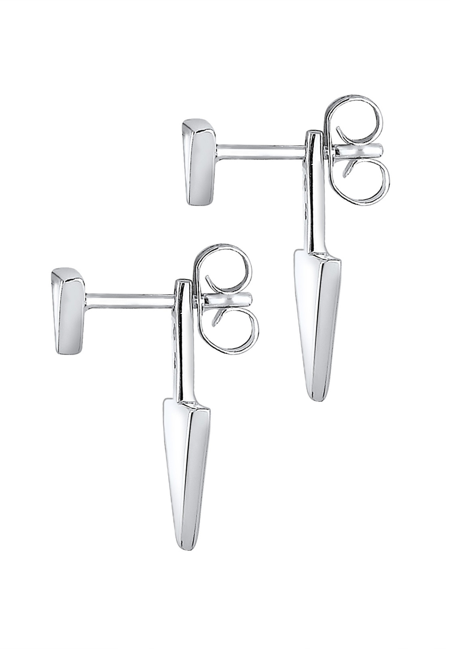 Pendientes triangulares geométricos Elli Elli Ear Jacket de plata de ley 925