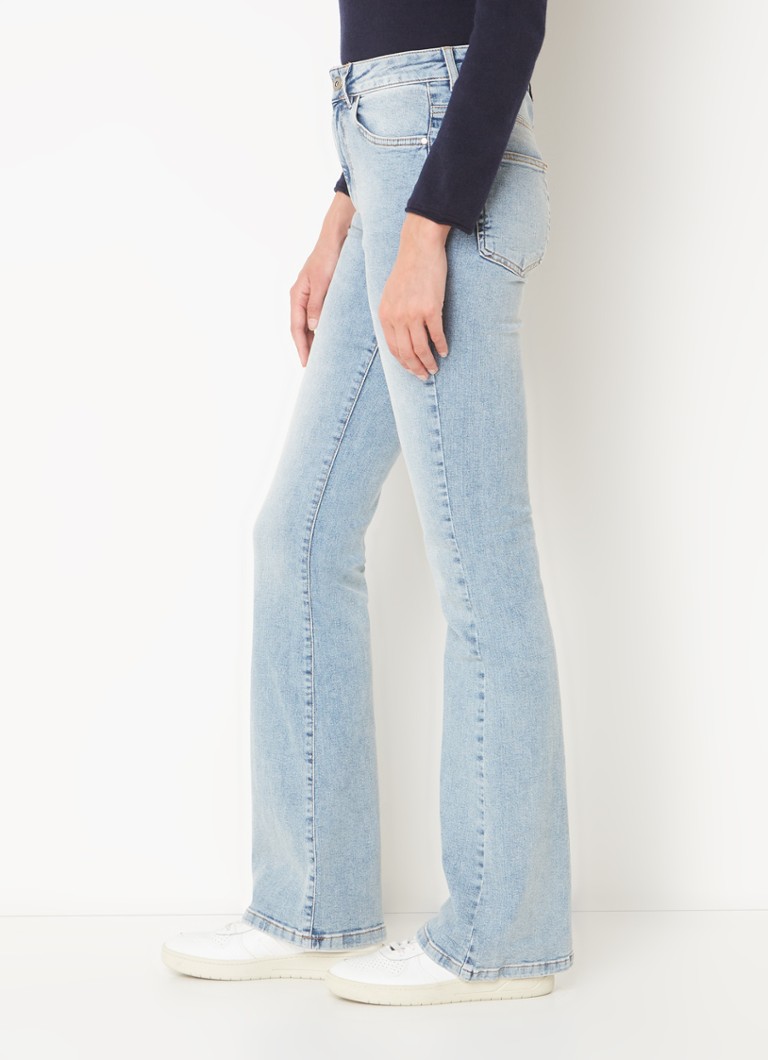 Jeans Benetton a vita alta e gamba svasata con finitura slavata