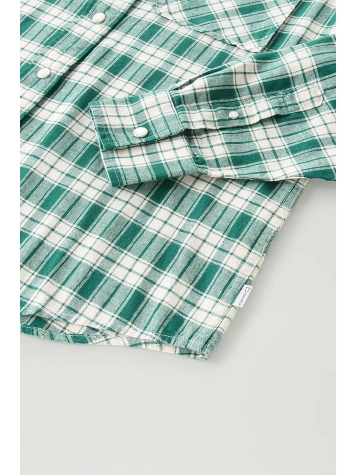 Woolrich Hemd in Grün/ Weiß günstig kaufen