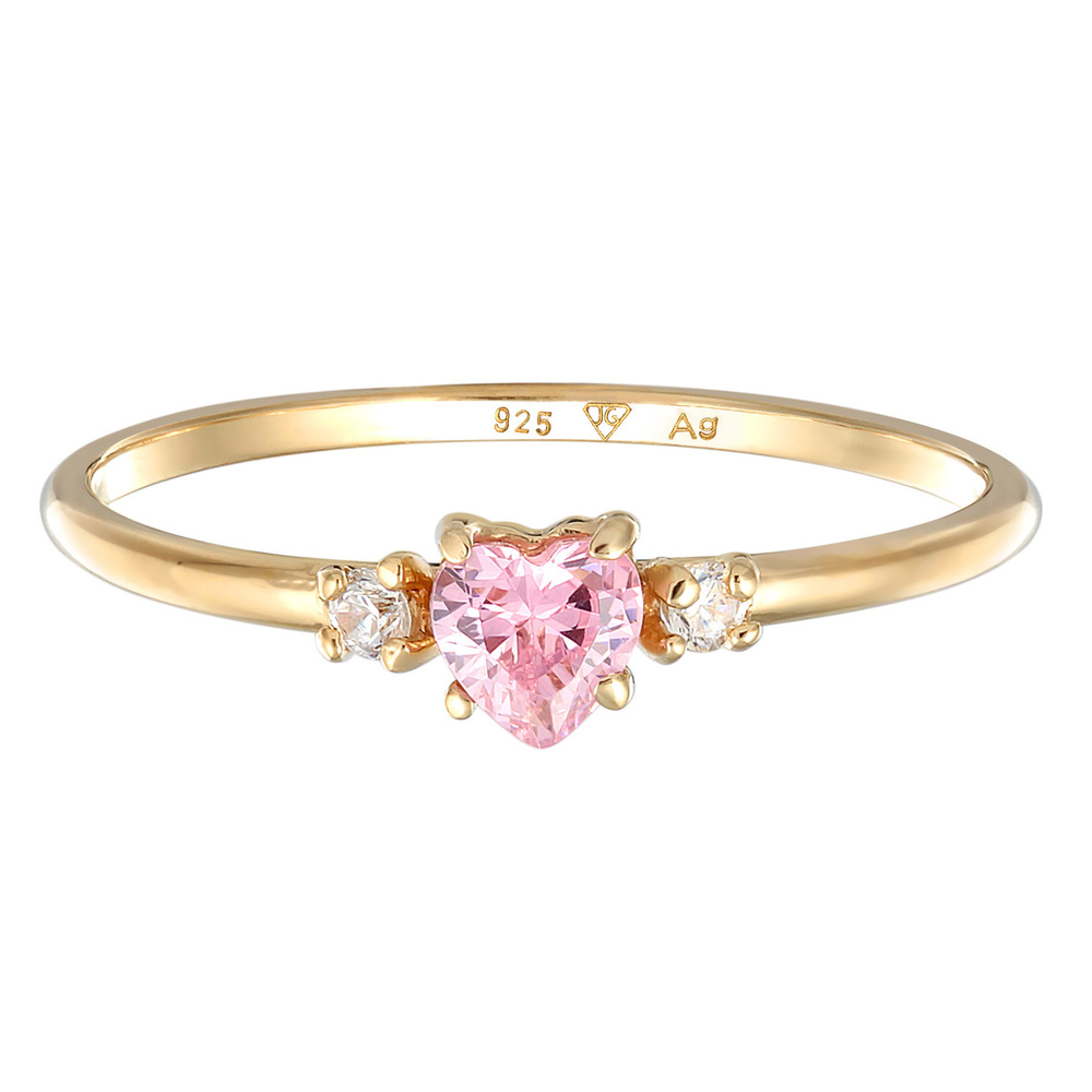 Elli Elli Bague Femmes Bague de fiançailles Cœur avec cristal de zirconium en argent s Bague