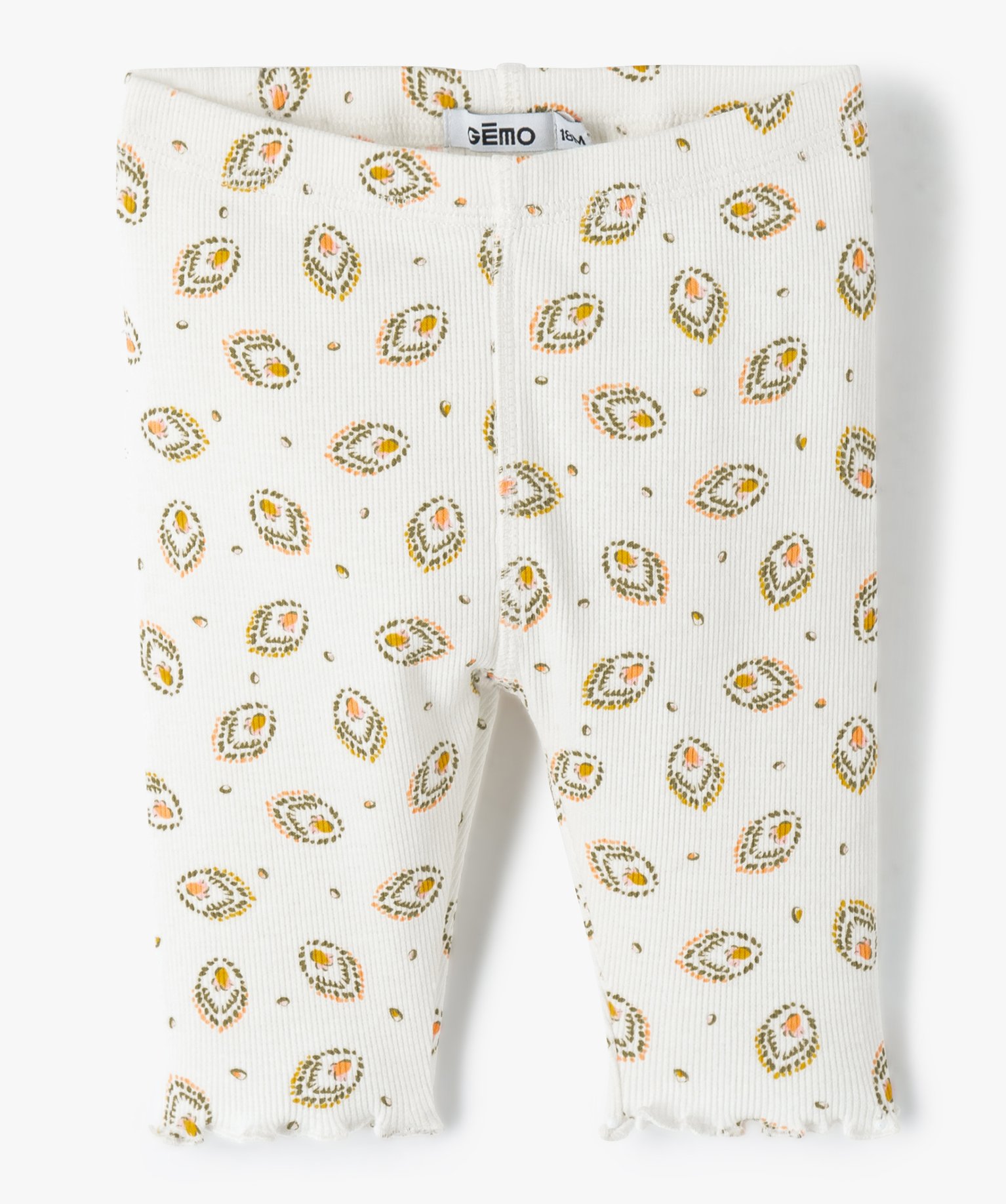 Legging bébé fille court en maille ctelée multicolore | GEMO