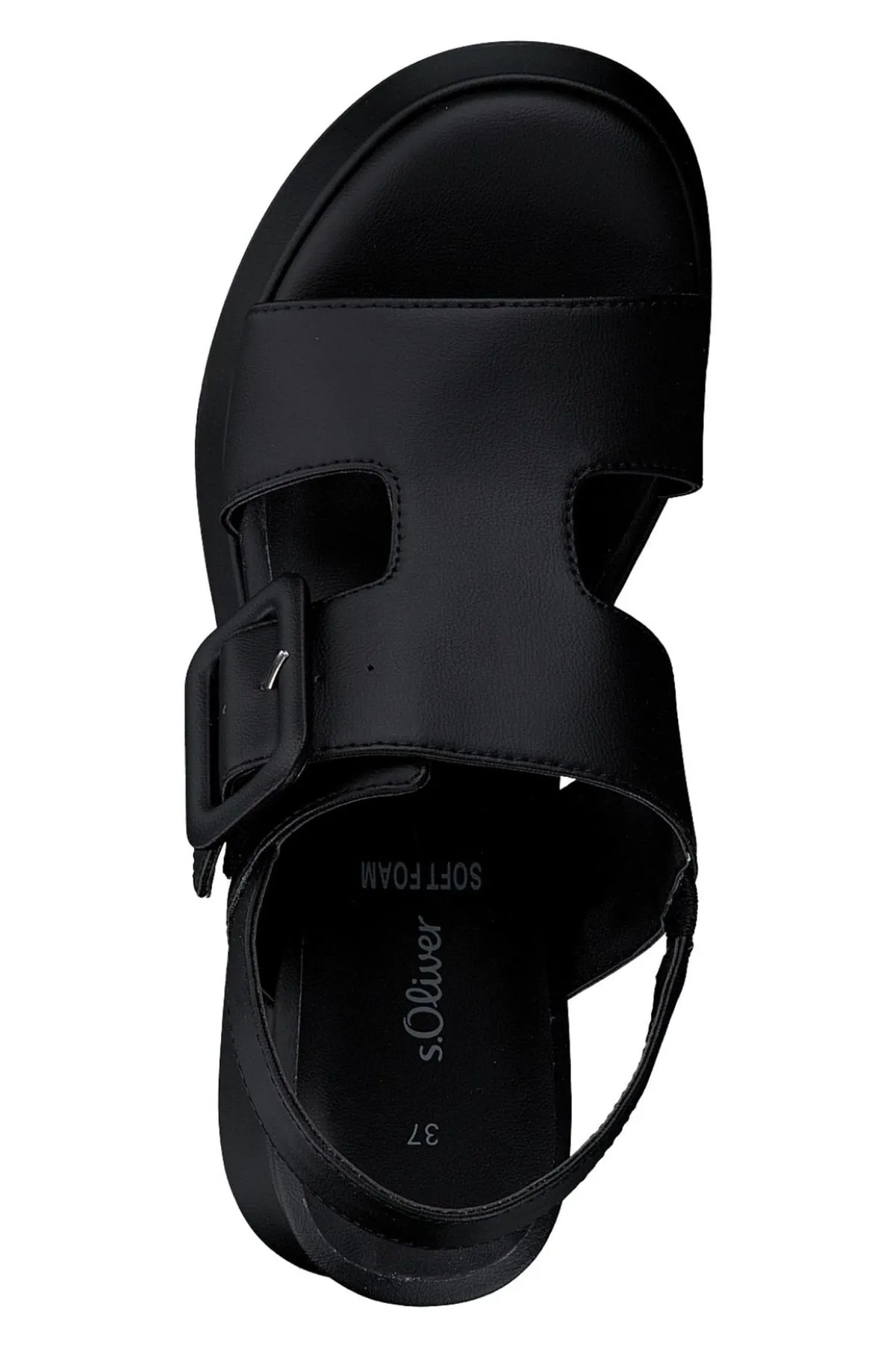 s.Oliver  Sandalette - Schwarz - Keilabsatz