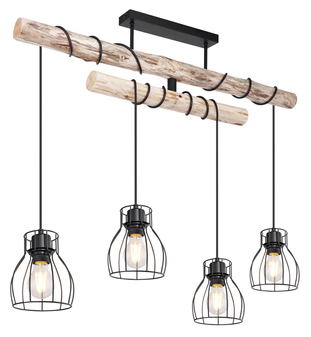 Globo Lighting - MINA - Deckenleuchte Metall schwarz matt, 4x E27