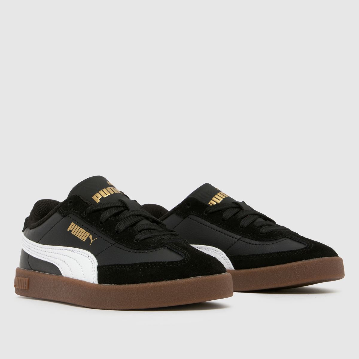 PUMA svarta och vita Club II Era Junior-sneakers