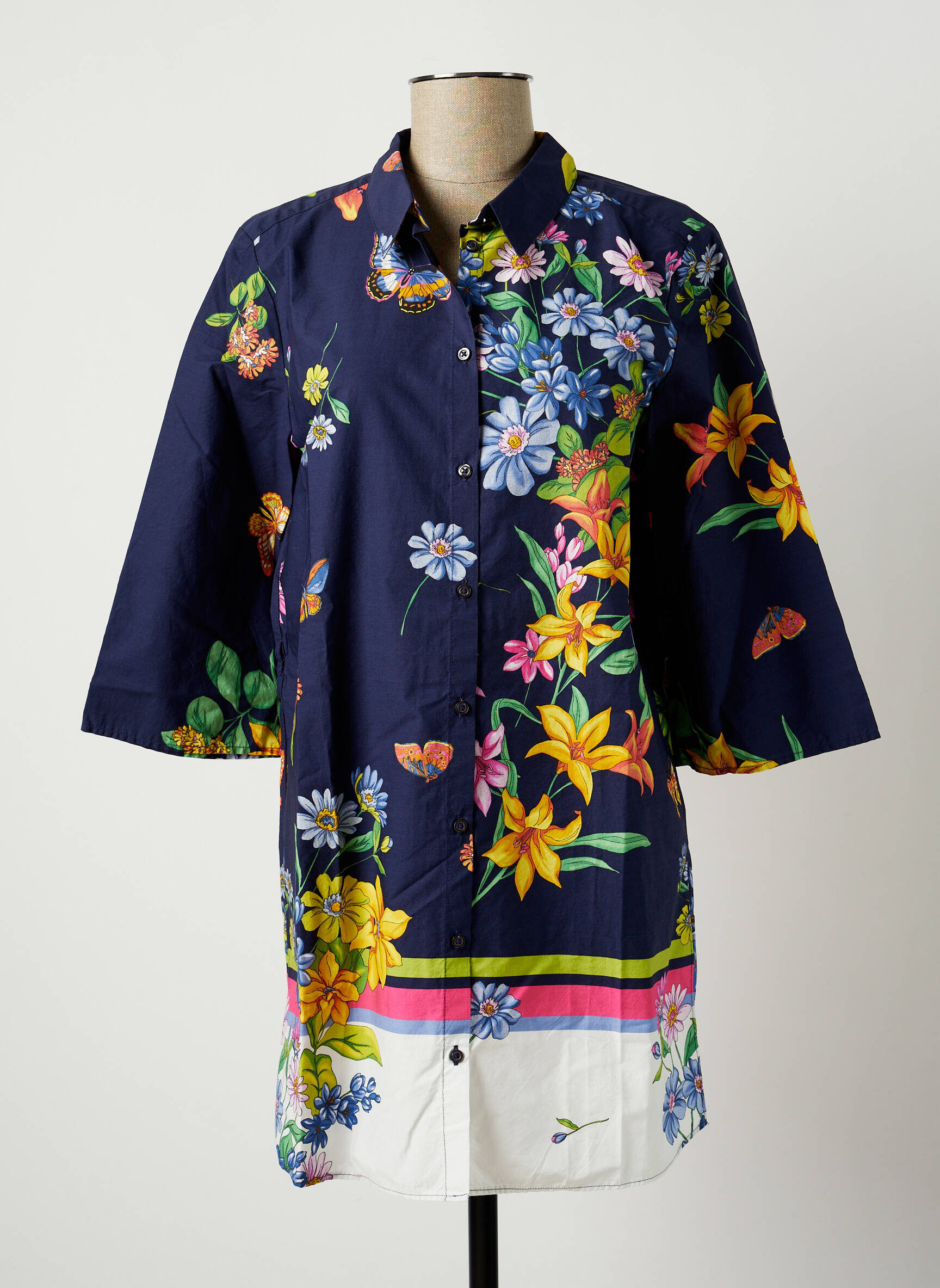 Benetton Tuniquemanchecourte Femme couleur bleu
