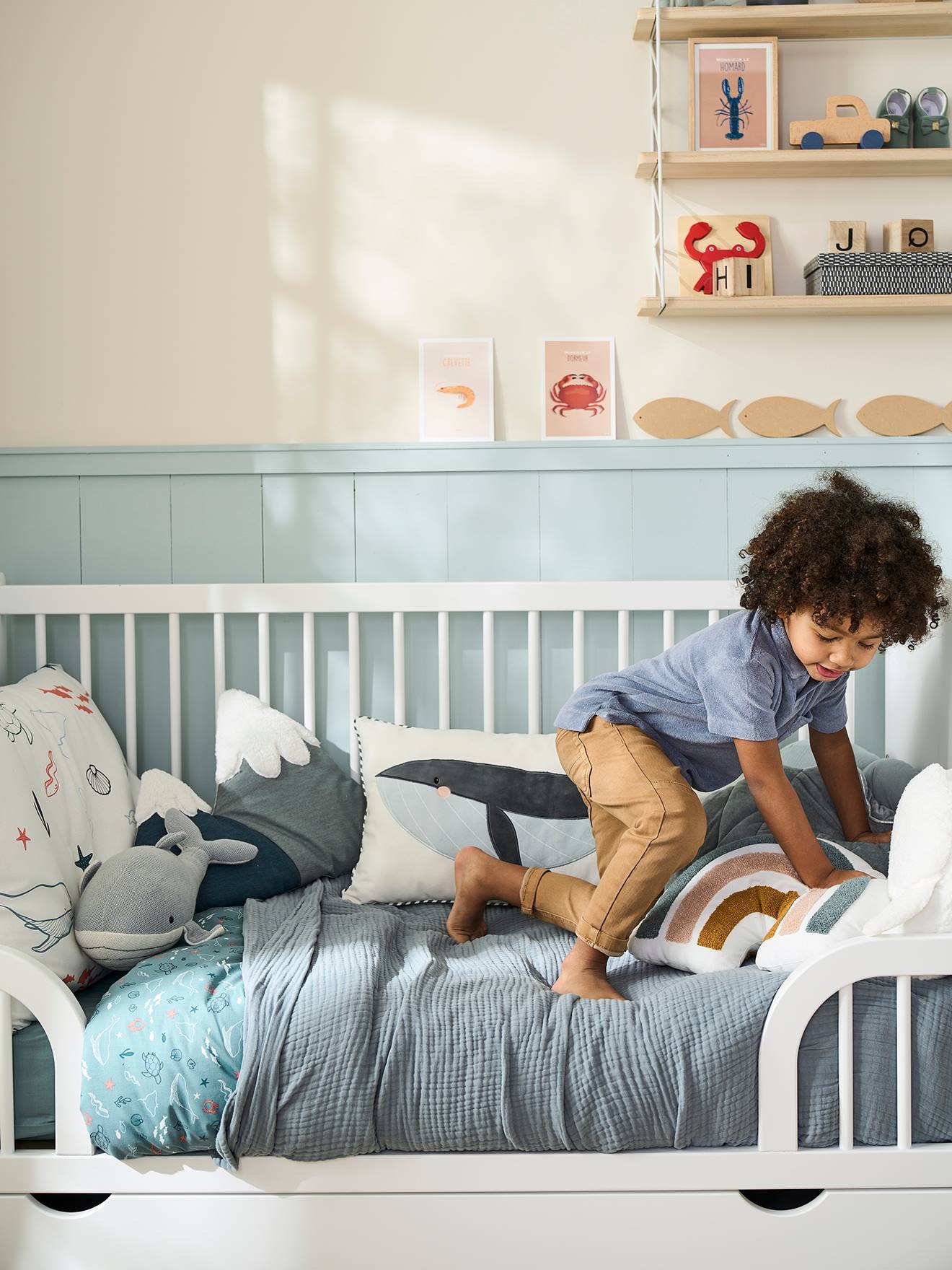 Vertbaudet 3-in-1-Kombibett HOLIDAYS vom Babybett zum Kinderbett - weiß