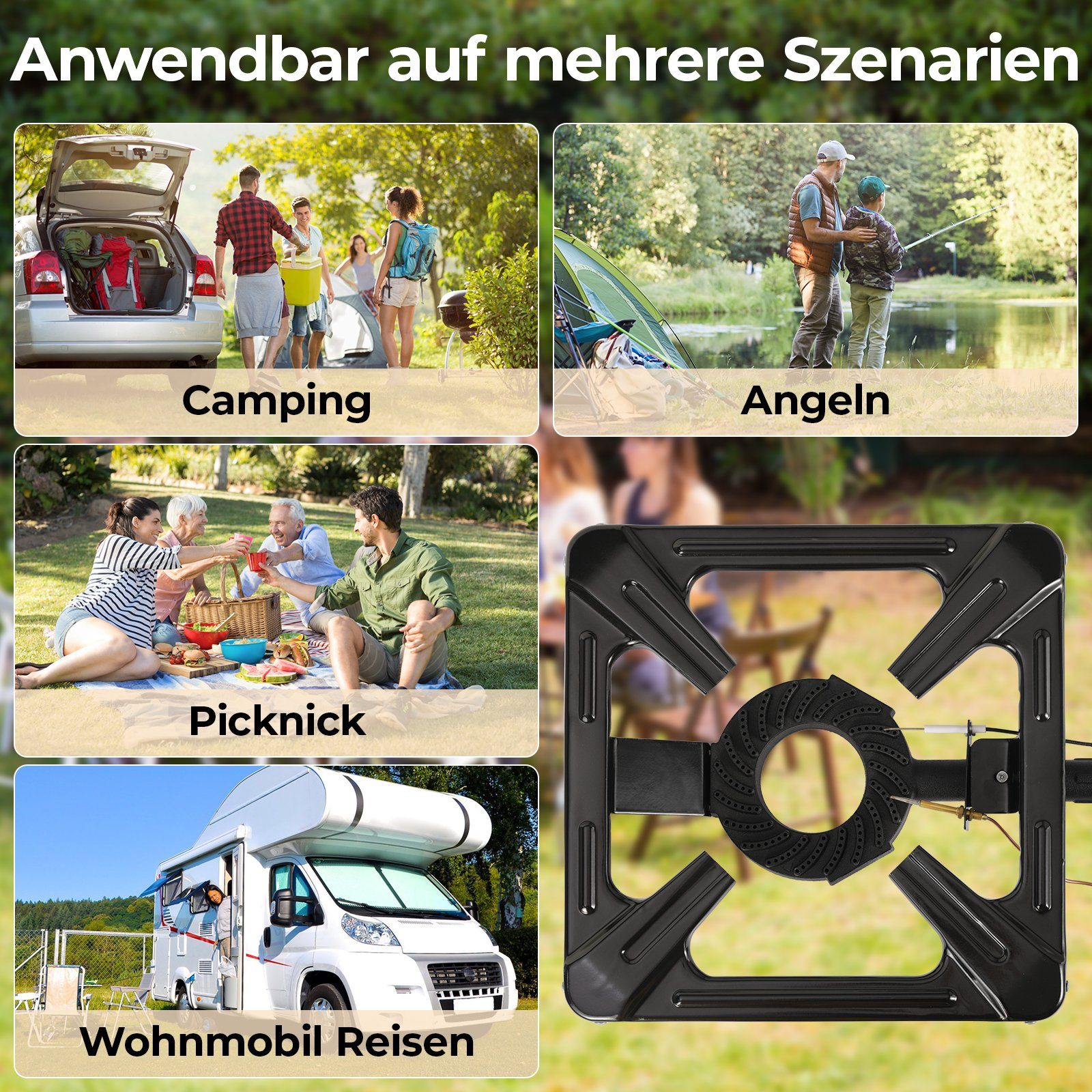 TLGREEN Gaskocher Camping Gas-Hockerkocher Outdoor Campingkocher Industrial Hockerkocher