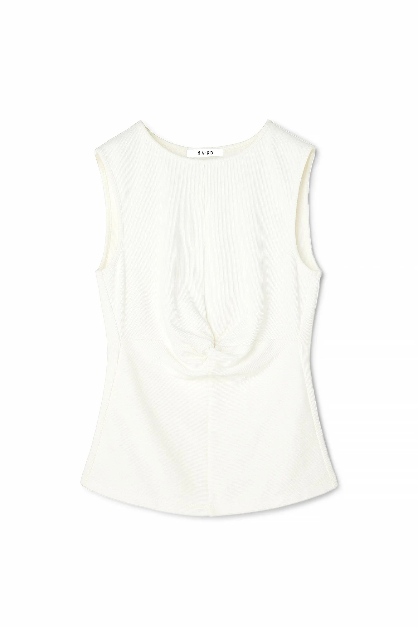 Geripptes Top mit Twist-Detail vorne