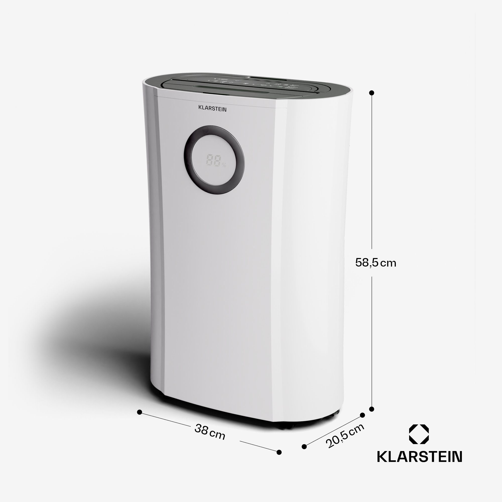 Klarstein Luftentfeuchter DryFy Pro Connect 20 Luftentfeuchter WiFi, elektrisch 20l/d 4 L Wasser Tank Wifi App