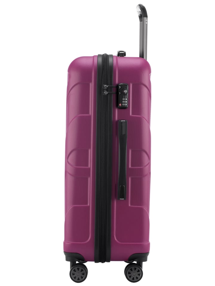 suitline mittelgroßer Hartschalen-Koffer Check-In Reisekoffer TSA 68L in Magenta günstig kaufen M