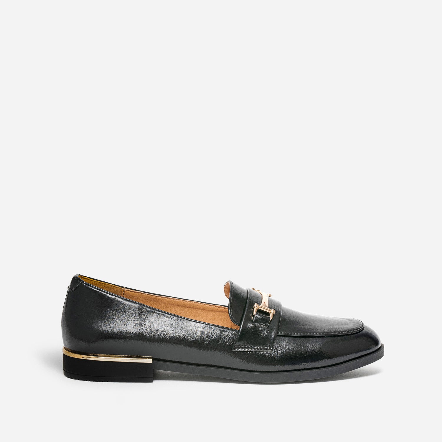 Mocassin noir détails dorés