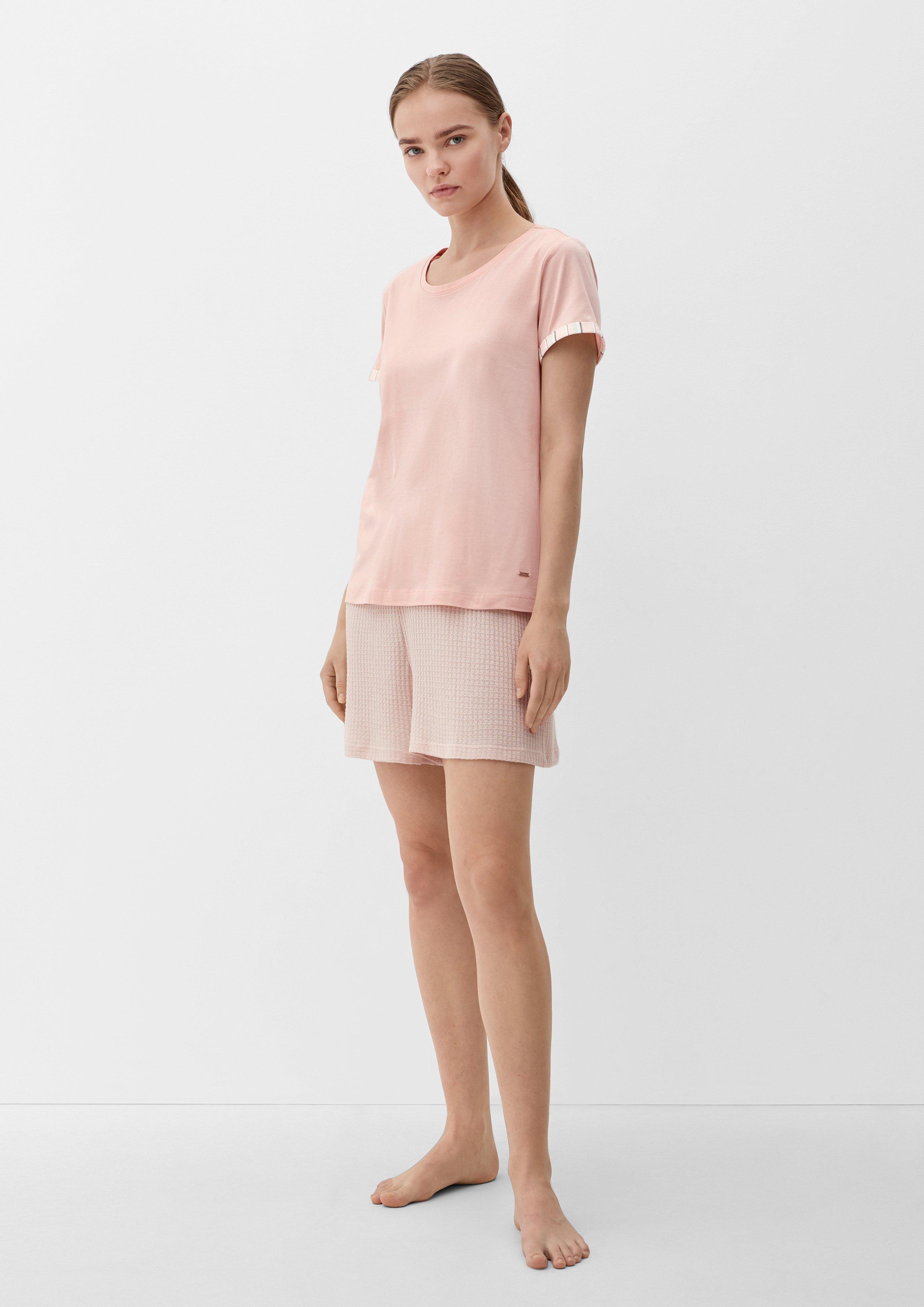 Pyjama-Shirt mit fixiertem Armumschlag  6008356-2400