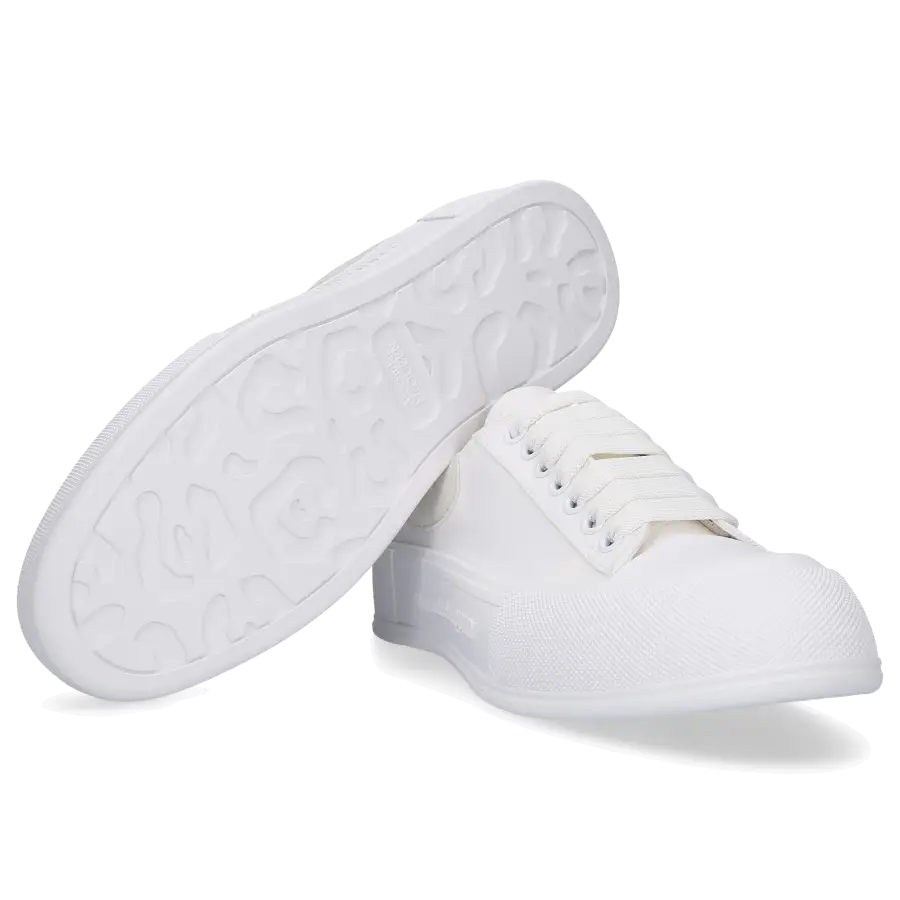 Alexander McQueen - Sneaker low DECK PLIMSOLL Baumwolle - weiß