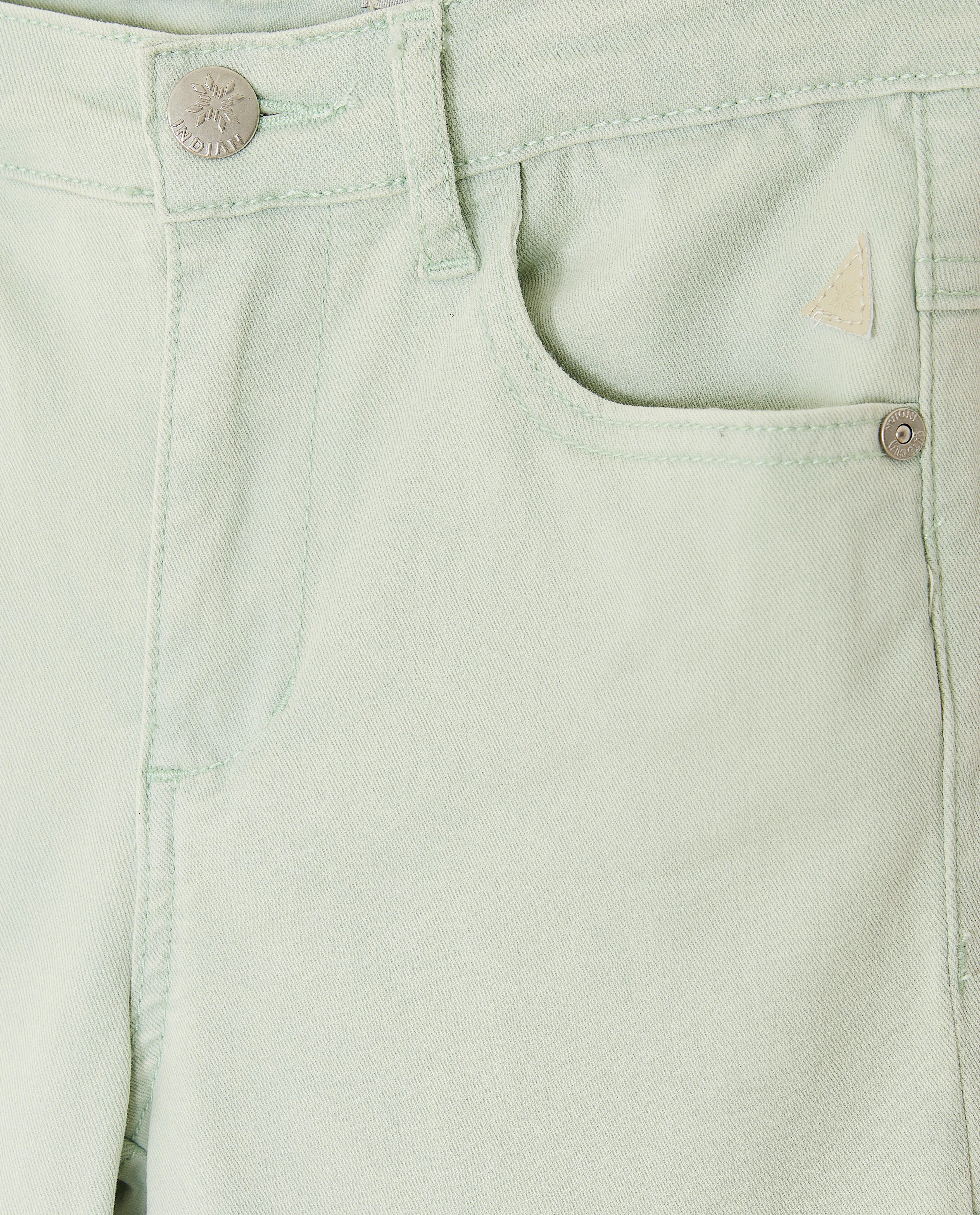 Indian Blue Jeans világoszöld nadrág, bő szabású világoszöld