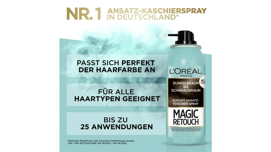 L'Oréal Paris Magic Retouch Ansatz-Kaschierspray - wetterfeste Ansatzkaschierung 75 ml 2 - dunkelbraun bis schwarzbraun