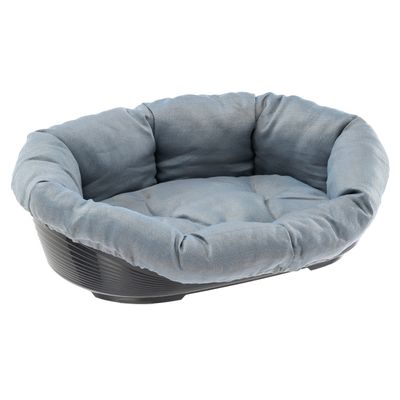 Set aus Ferplast Korb Siesta Deluxe mit Überzug Sofà blau Tweed