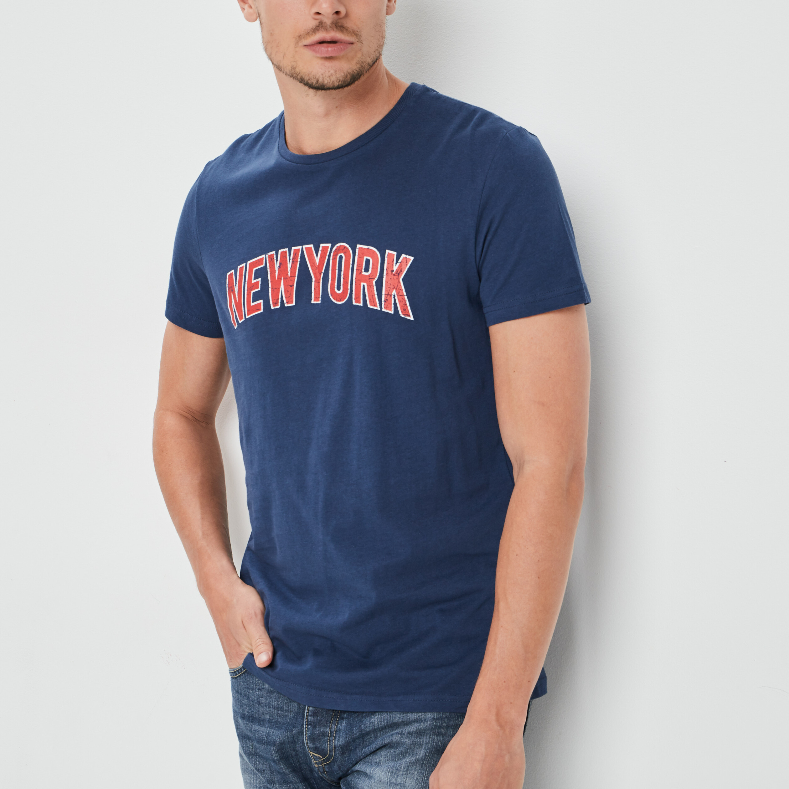 T-shirt manches courtes bleu homme | La Halle