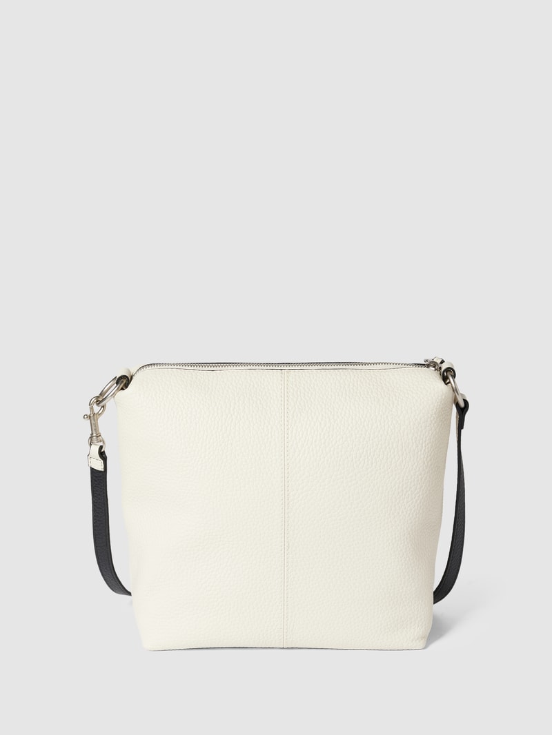 Hobo Bag aus Leder mit Label-Detail Modell 'AISSA' in ecru
